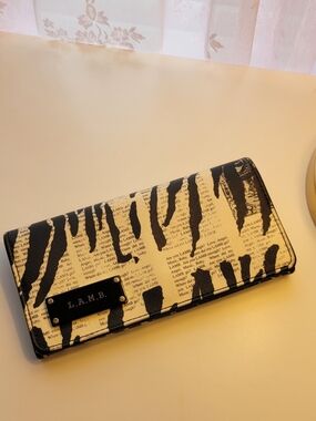 L.A.M.B. Black & White Zebra Print Wallet